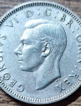 Großbritannien, One Shillings 1945 Münze, George VI, Silber - Essen