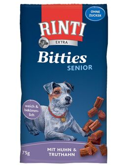 RINTI Extra Bitties Senior Huhn & Truthahn - Sparpaket: 6 x 75 g