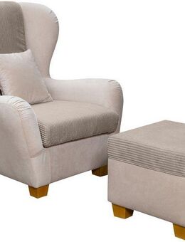 Home affaire Ohrensessel Oliver, Ohrensess,mit Hocker,Zierkissen,Klassische Form