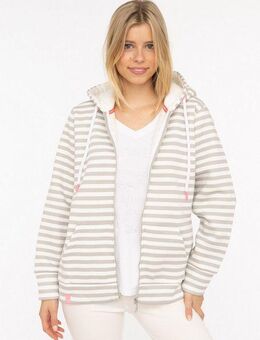 Zwillingsherz Kapuzensweatjacke Streifen, Kapuze, Reißverschluss, modisch, Langarm, Taschen