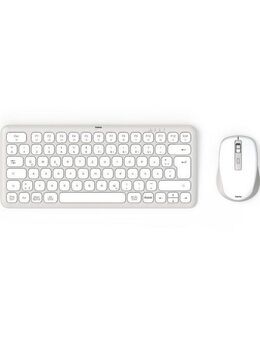 Hama Kabelloses Tastatur-Maus-Set "WKM-500" Tastatur- und Maus-Set, (Multi Device, 2x Bluetooth, 1x Funk, DE, weiß, klein)