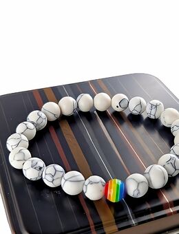 Armband Mehrfarbig Lavasteinoptik Regenbogen Naturstein Weiß 9,90 €* - Villingen-Schwenningen