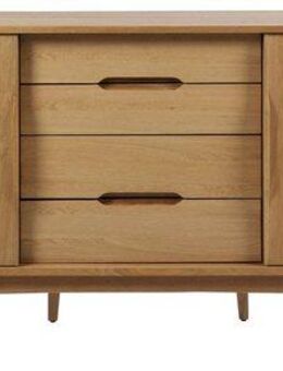 ACTONA GROUP Sideboard Marte, Anrichte, Eiche/Furnier, 2 Schiebetüren, 4 Schubladen, Breite 180 cm
