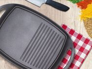 Krüger Grillplatte Delta (1-St), aus Aluminiumguss, für Induktions-Kochfelder geeignet, 47 x 29 cm