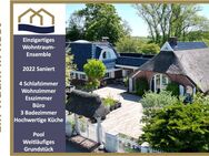 Ihr exklusiver Wohntraum! Ein reetgedecktes Ensemble zum Leben und z.B. Arbeiten unter einem Dach! - Stadland
