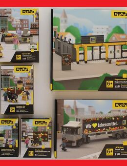 Neu alle 6 Supermarkt-Sets mit LKW aus der Edeka Blockz Treuepunkte Aktion Klemmbausteinen komplettes Set ungeöffnet 2025 - Gaggenau
