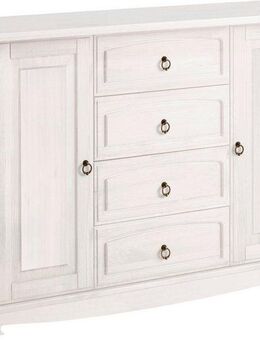 Home affaire Sideboard Anna (Gesamtmaße (B/T/H): ca. 140/44/88 cm), Kommode, Breite 140 cm, 4 Schubladen, 2 Türen, Massivholz, FSC®