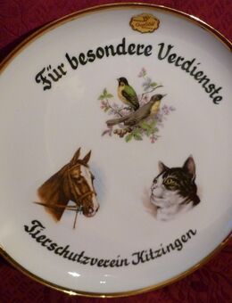 Wand-Teller TIERSCHUTZVEREIN KITZINGEN Porzellan Arzberg Wagner NEUWERTIG - Ochsenfurt