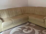 Leder Couch L-Form beige - Bad Honnef