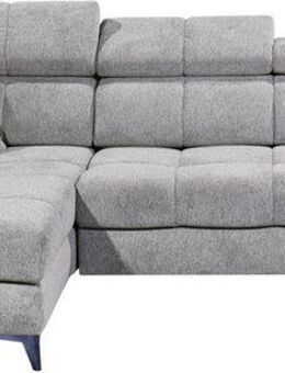 ED EXCITING DESIGN Ecksofa Sydney L-Form mit Bettfunktion, Bettkasten, Kopfteilverstellung, motorischer Sitztiefenverstellung, USB-Port & 2 Zierkissen