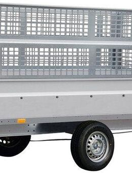 STEMA PKW-Anhänger BASIC SH 1300-25-13, max. 905 kg, inkl. Gitteraufsatz und Flachplane
