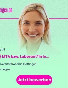 BTA / MTA bzw. Laborant*in (w/m/d) Institut für Auditorische Neurowissenschaften - Göttingen