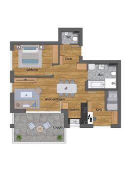 Kompakte 3-Zimmerwohnung in Tettnang-Zentrum im 2.OG; ideal für Eigennutzung als auch Kapitalanlage - Tettnang