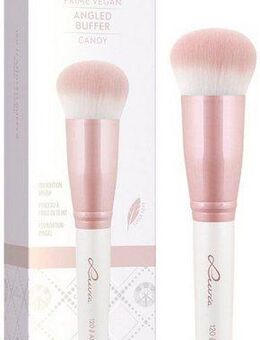 Luvia Cosmetics Foundationpinsel 120 // Angled Buffer - Candy, Abgeschrägte Form, präzise, Nurai-Pinselhaar, natürliches Finish.