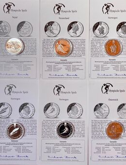 10 Silbermedaillen Olympische Winterspiele Lillehammer 1994, PP 290 Gramm 925er Silber - Mannheim