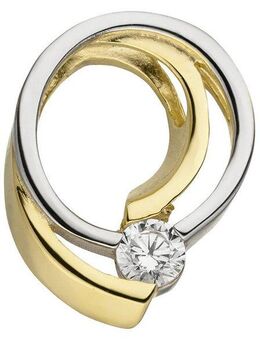 JOBO Kettenanhänger Anhänger mit Zirkonia, 333 Gold bicolor