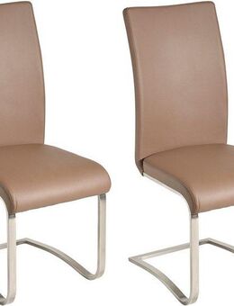 MCA furniture Freischwinger Arco (Set, 2 St), Stuhl mit Echtlederbezug, belastbar bis 130 Kg