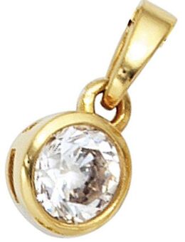JOBO Kettenanhänger Anhänger mit Zirkonia, 925 Silber vergoldet