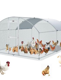 Hühnerstall, 4 x 3 x 2 m Hühnerhaus Freilaufgehege mit Sonnenschutzdach PE-Plane, Stahl Kleintierstall Hühnerhaus Dach Geflügelstall Hühnerkäfig für Hühner, Enten, Gänse, Kaninchen usw. Set4533 - Wuppertal