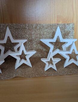 Handgemachte Keramik Sterne Weihnachtsdekoration weiß - Heideblick