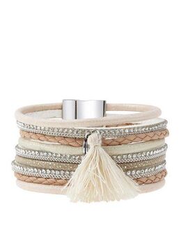 LASCANA Wickelarmband Layer Armband mit Tassel, mit Magnetverschluss, Armschmuck