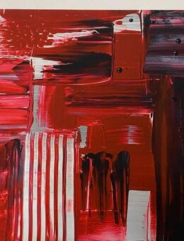 3 moderne Acrylbilder – Rot, Schwarz & Silber – je 55 x 100 cm - Eime