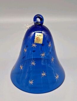 LA VIDA Glasglocke blaues Glas mit Sterne 12,5 hoch - Essen