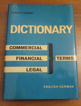 DICTIONARY Commercial - Financial - Legal - Terms - ENGLISH-GERMAN (wie neu!) - Groß Gerau