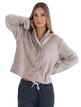 Wewo fashion Damenbademantel 6603, Kurzform, Wellsoft-Microfaser, Stehkragen, Knöpfe, unübertroffen kuschelig