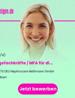 Pflegefachkräfte / MFA (m/w/d) für die Peritonealdialyse - Velbert