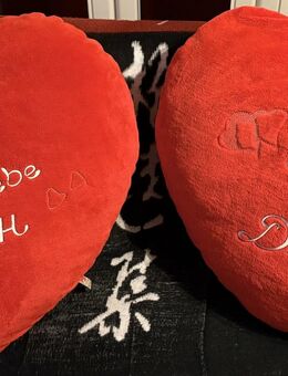 2 Kissen, rot, sehr groß und sehr stabil "Ich liebe Dich", zus. VHB 8,- - München
