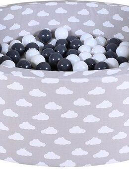 Knorrtoys® Bällebad Soft, Grey White Clouds, mit 300 Bällen Grey/creme, Made in Europe