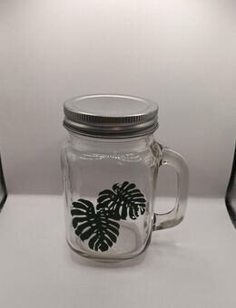 Trinkglas mit Deckel zum Schrauben für Eiskaffee, Cocktail Smoothie etc. 13cm - Essen