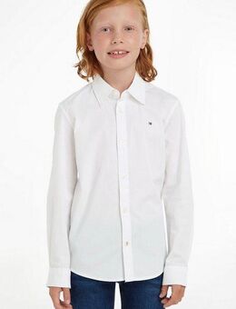 Tommy Hilfiger Langarmhemd SOLID STRETCH POPLIN SHIRT L/S Kinder Kids Junior MiniMe