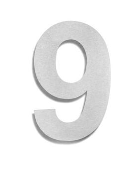 Hausnummer 9 Edelstahl V2A rostfrei 150mm - Hiddenhausen
