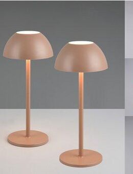 my home LED Außen-Tischleuchte Abbey Tischleuchte 2er-Set, Dimmfunktion, USB-Ladefunktion, LED fest integriert, Warmweiß, 2er Set Outdoor Akku Tischlampe Pilzdesign USB-C 4-fach Touch Dimmer