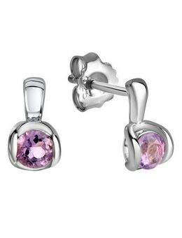 Firetti Paar Ohrstecker Schmuck Geschenk Silber 925 Ohrschmuck Edelstein Amethyst, mit Amethyst