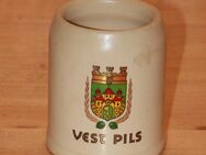 Vest Pils Bierkrug Steinzeug Steingut Keramik 0,25 L neuwertig sehr alt Rarität - Borken