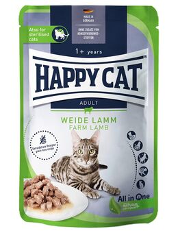 Happy Cat Pouch Meat in Sauce 12 x 85 g - Weide-Lamm