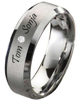 Damenring Wolframring DW107 mit Zirkonia - Aholming