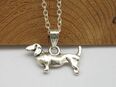 ☝️☝️☝️ Halskette, 925 Silber plat. + Anhänger Dackel, Teckel, NEU ⭐⭐⭐⭐⭐ in 86368