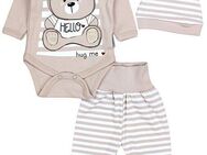 TupTam Langarmbody Baby Mädchen Jungen Bekleidungsset Langarmbody Hose Mütze mit Spruch