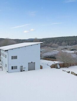 Duplex-Wohnung + Betriebsgebäude Terrasse + Garten, Blick in das Naturschutzgebiet - Eggolsheim