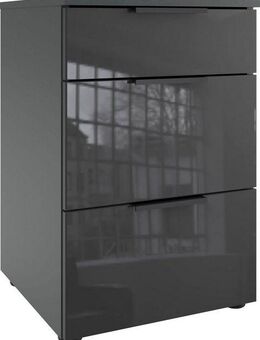 Wimex Nachtkommode Level36 black C by fresh to go, mit Glaselementen auf der Front, soft-close Funktion, 41cm breit