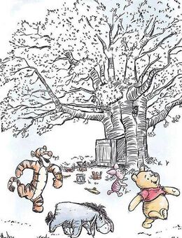 Komar Bild Winnie the Pooh Playground, Disney (1 St), Wandbild zur Dekoration im Kinderzimmer - ohne Rahmen