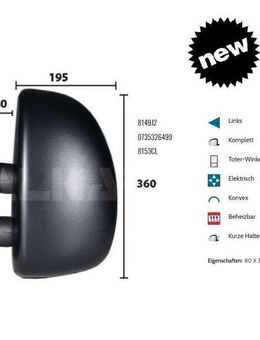 AUSSENSPIEGEL LINKS ELEK BEH. KON. KURZ CITROEN JUMPER 244 8149J2 - Dortmund Wickede