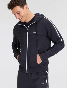 BOSS GREEN Kapuzensweatjacke Saggynos mit Kontraststreifen