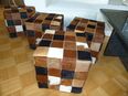 NEU Leder Sitz-HOCKER Kuh-Fell IKEA Jularp Sitz-Bank Stuhl Würfel Unikate Fell-HOCKER Kuhfell Patchwork Sofa in 31275