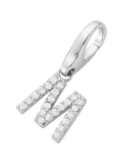 GIORGIO MARTELLO MILANO Charm Buchstabe Buchstabe M, Zirkonia Steine, Silber 925