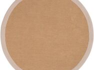 carpetfine Sisalteppich Sisal, rund, Höhe: 5 mm, mit farbiger Bordüre, Anti-Rutsch Rückseite